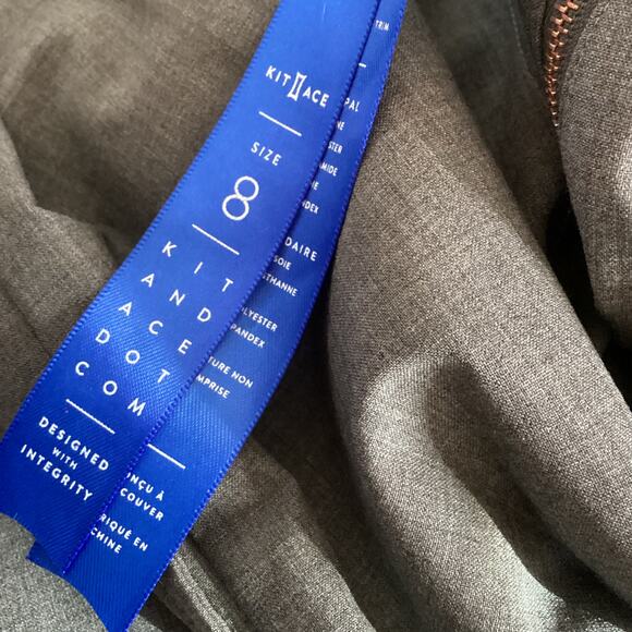 Kit and Ace Stardust Overalls Black Gray Silk Wool Wide Leg Jumpsuit 8 - Picture 11 of 12